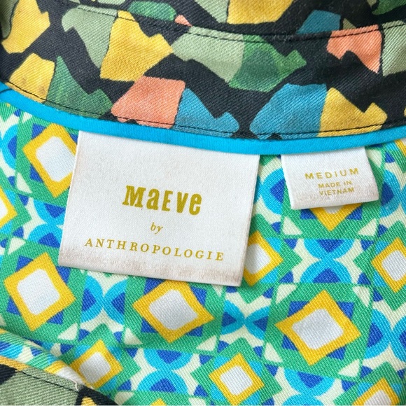 Maeve by Anthropologie The Paz Patchwork Buttondown Shirt Size Medium - Picture 5 of 6